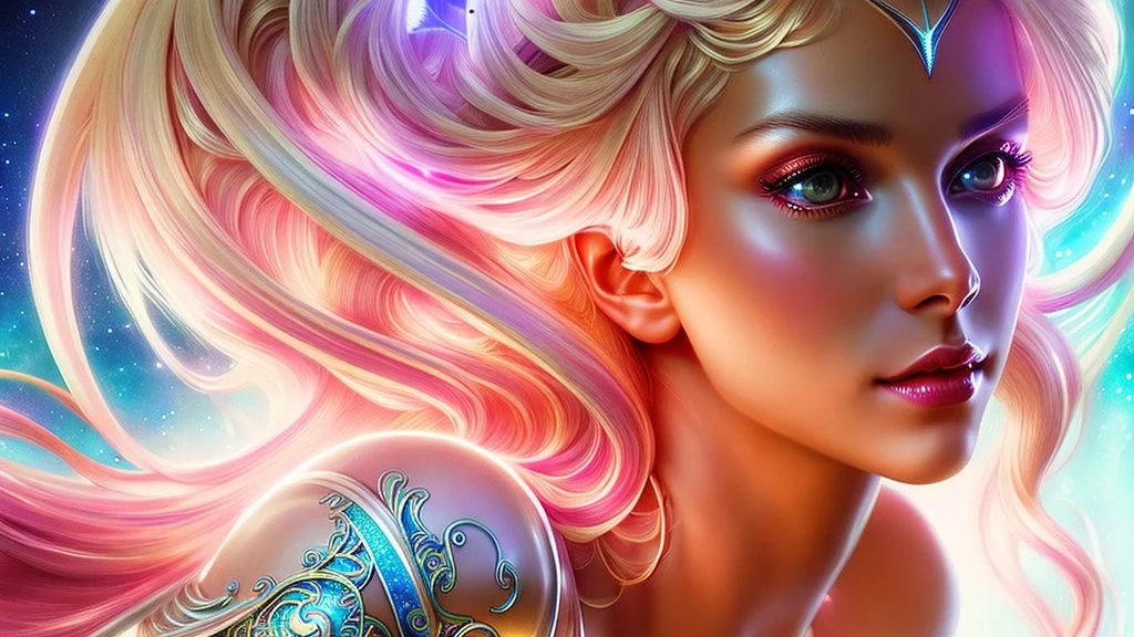 Lexica Aperture v2 Hyper detailed ultra sharp, trending on artstation, vibrant aesthetic, blonde ethereal sublle (((smiling)))+++ luminous heavenly goddess, angel, colorful, psychedelic, ornate, intricate, digital painting, concept art, smooth, sharp focus, illustration, not human anthropomorphic alien cyborg, art by artgerm and greg rutkowski and h. r. giger, louis royo, salvador dali, 8 k