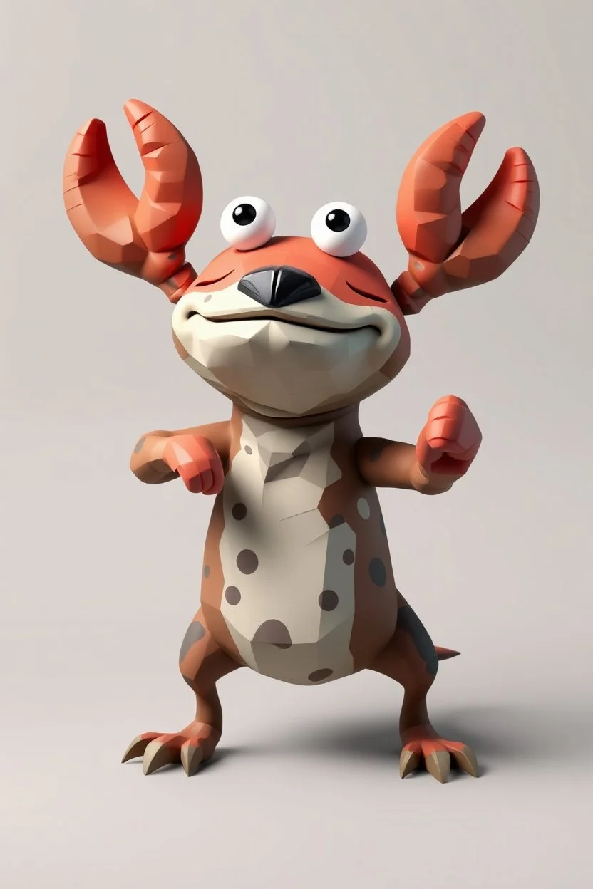 hi poly Mud Crab Dog T-pose just the character and simple background