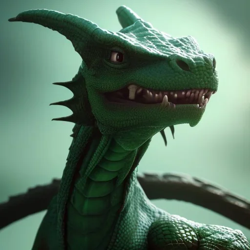 green dragon, dragon portrait, portrair, dragon head, dragon face, big eyes, smile, dragon with fathers, happy, 8k resolution, high-quality, fine-detail, fantasy, incredibly detailed, ultra high resolution, 8k, complex 3d render, cinema 4d