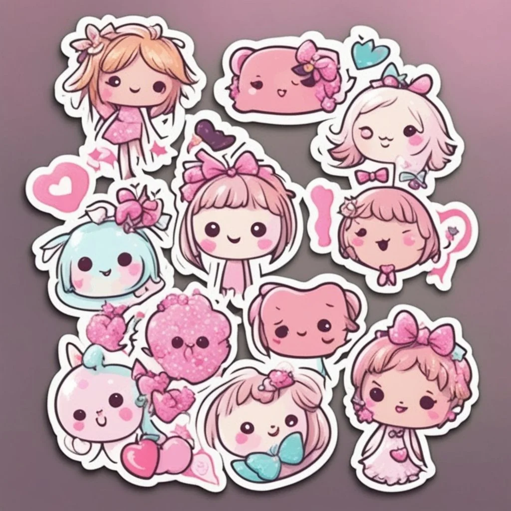 girly stickers template