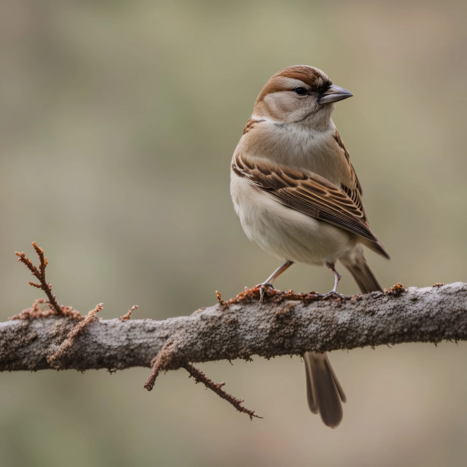 House Sparrow resting on a branch.