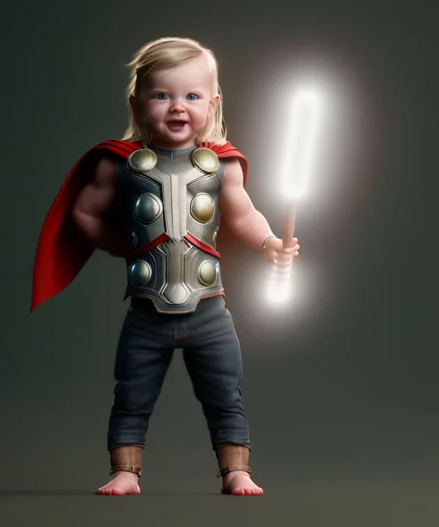 Baby thor, full body, bokeh