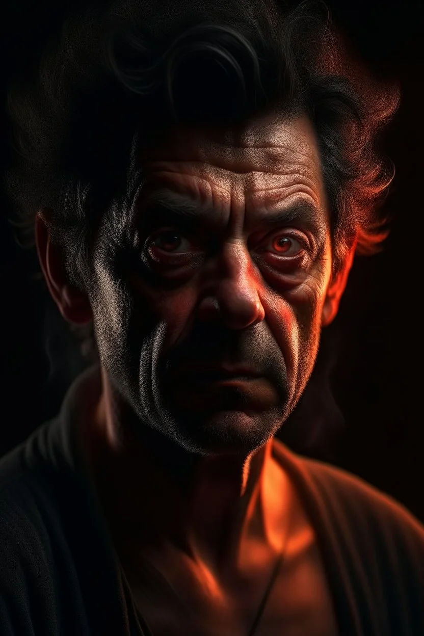 a man that stares at the camera like its the prettiest demon he has ever seen, its such a perfect day, motion blur, smoke, 8k, downlight, soft light, depth of field, photorealism, trending on art station, lotsa detail