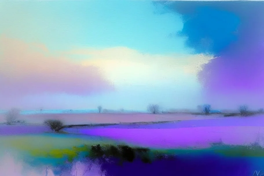 Leicestershire landscape, style of Peter wileman pastel colours