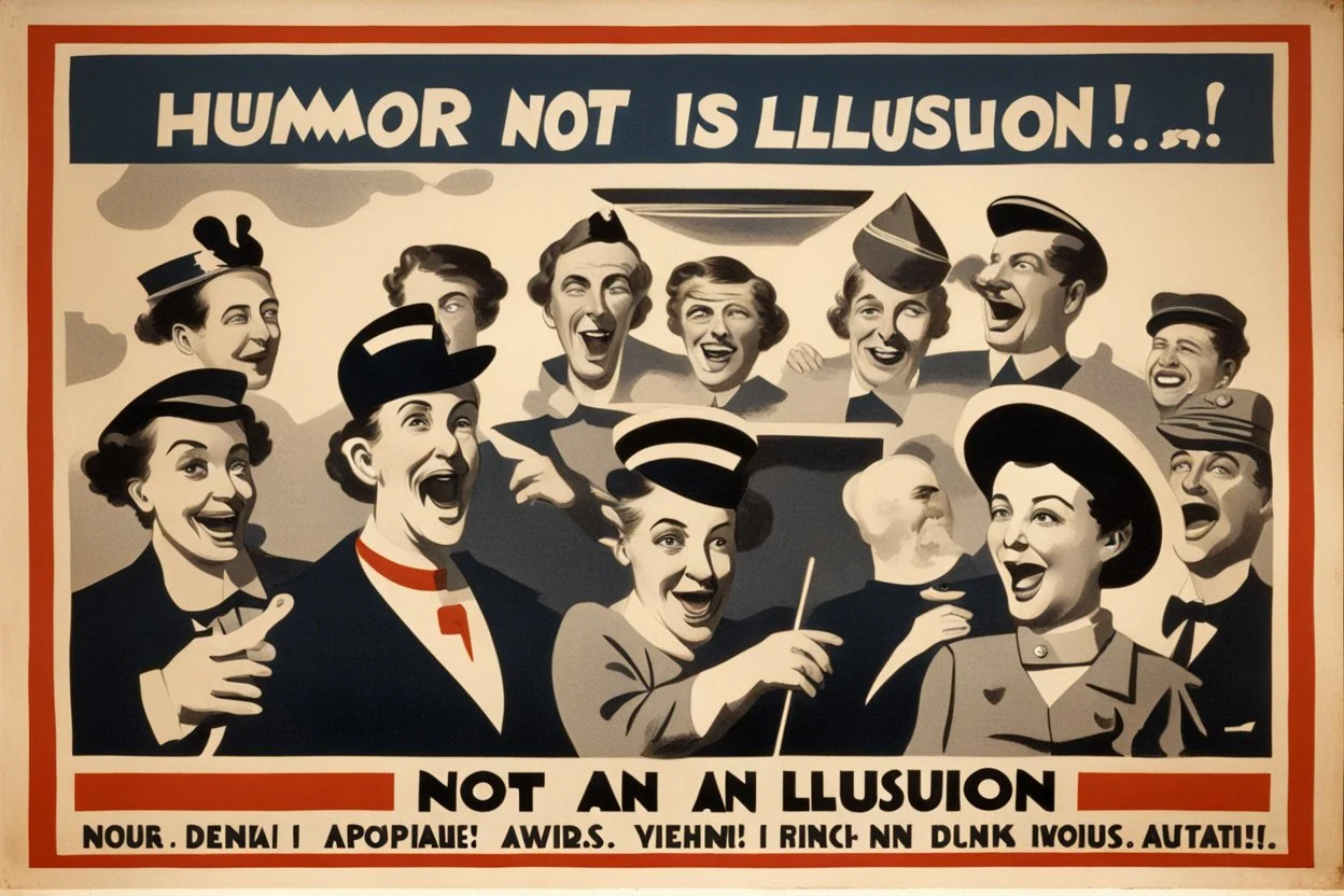 "Humor is not an illusion!" propaganda poster