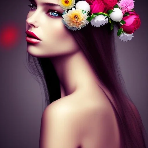 sexy women with flowers crown