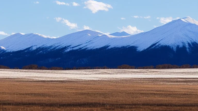 Snow mountains rolling plains