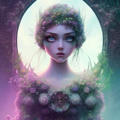 disney, epic dark queen, forest green, majestic, ominous, wildflowers background, intricate, masterpiece, expert, insanely detailed, 4k resolution, retroanime style, cute big circular reflective eyes, cinematic smooth, intricate detail , soft smooth lighting, soft pastel colors, painted Rena