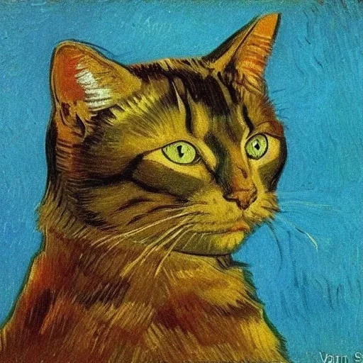 Portrait of a cat by Van Gogh