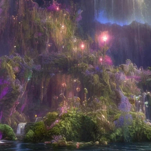 magical blu castel, bioluminsescent plants, 8k resolution, dynamic lighting, ultra hyperdetailed, waterfalls, ultra colourful flovers,, very small details, realistic.