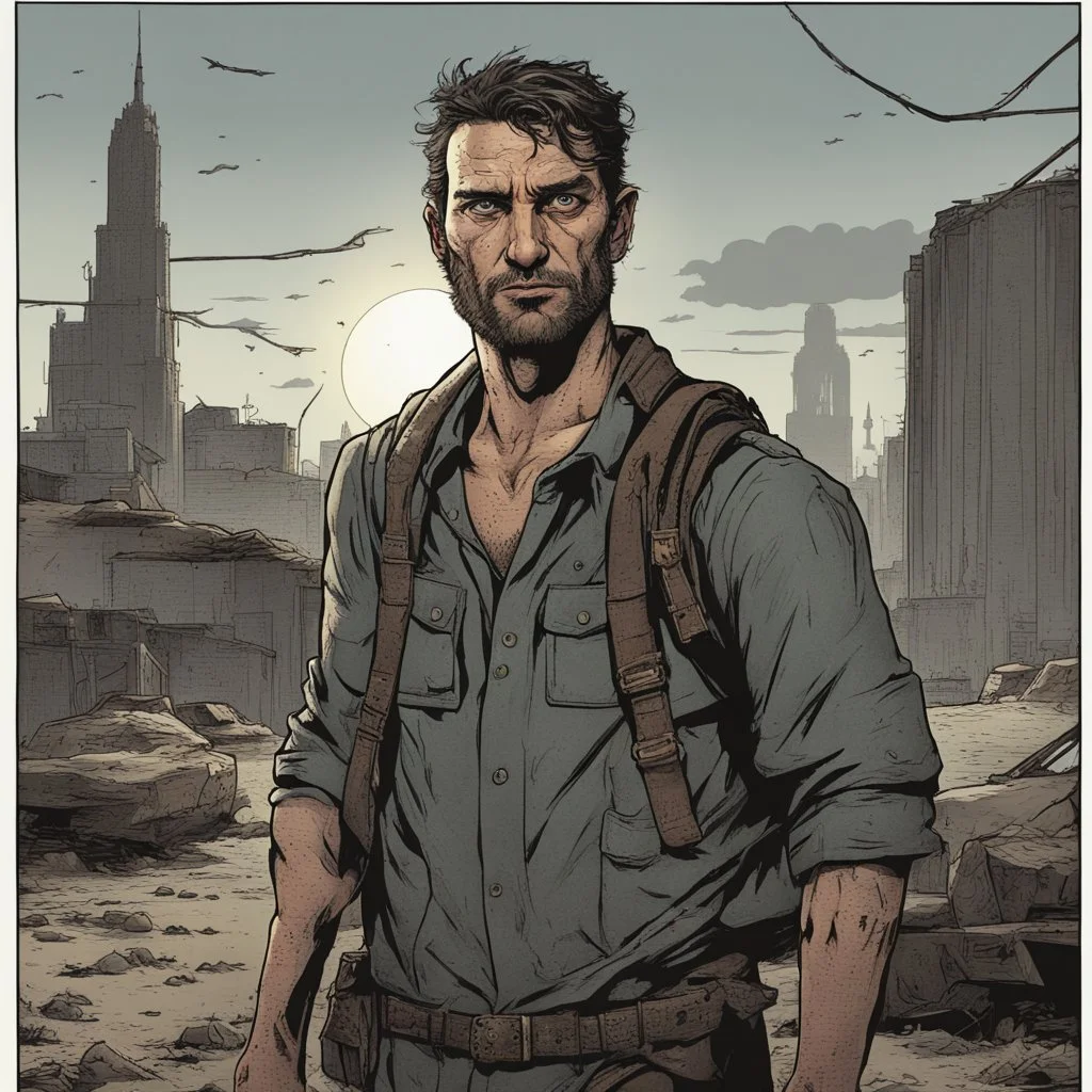 man, portrait,comic book, face, post-apocalypse