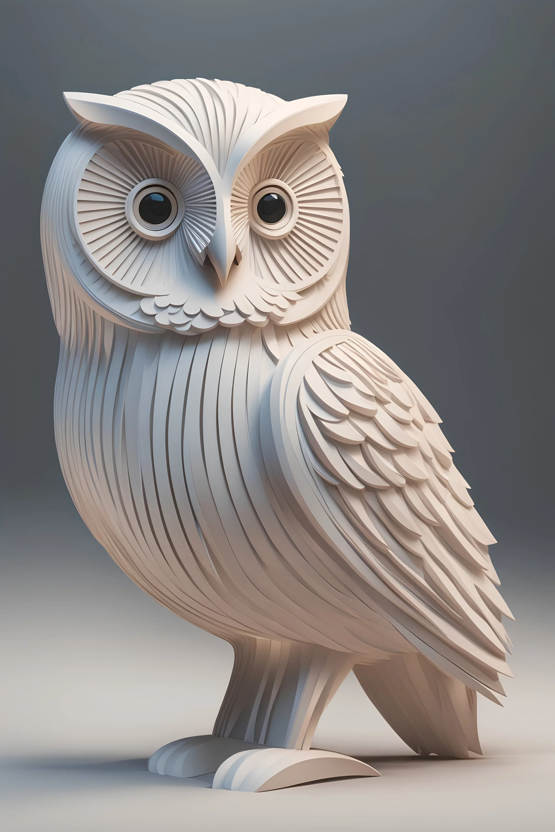 logo design, bunchy, 3d lighting, white owl accounting, highly detailed face, cut off, symmetrical, friendly, minimal, round, simple, cute