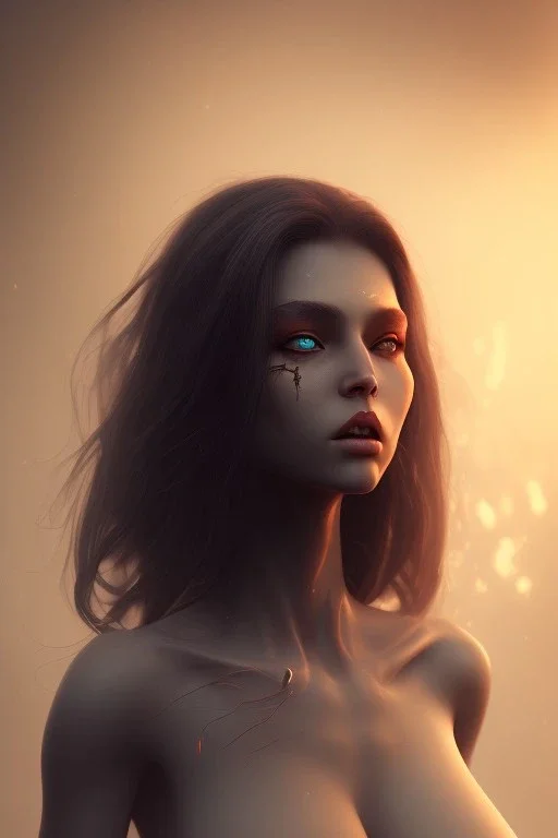 simple dark mystic woman, worrior, fantasy, cinematic lighting, photorealistic