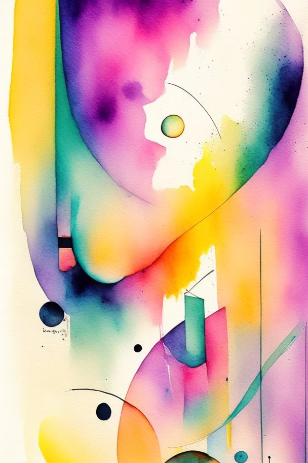 Abstract watercolor in the style of kandinsky. Pastel colours