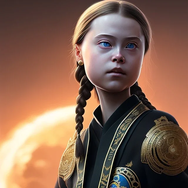  Greta Thunberg Detailed sad anime Kunoichi upset man, intricate details, full body portrait, keep head in frame, slight, black Japanese motif, concept art, highly detailed, digital painting, concept art, sharp focus, illustration, art by Yoji Shinkawa, WLOP and greg rutkowski and alphonse mucha and artgerm and yanjun Chen and Junji ito and Makoto Shinkai, HDR, octane render