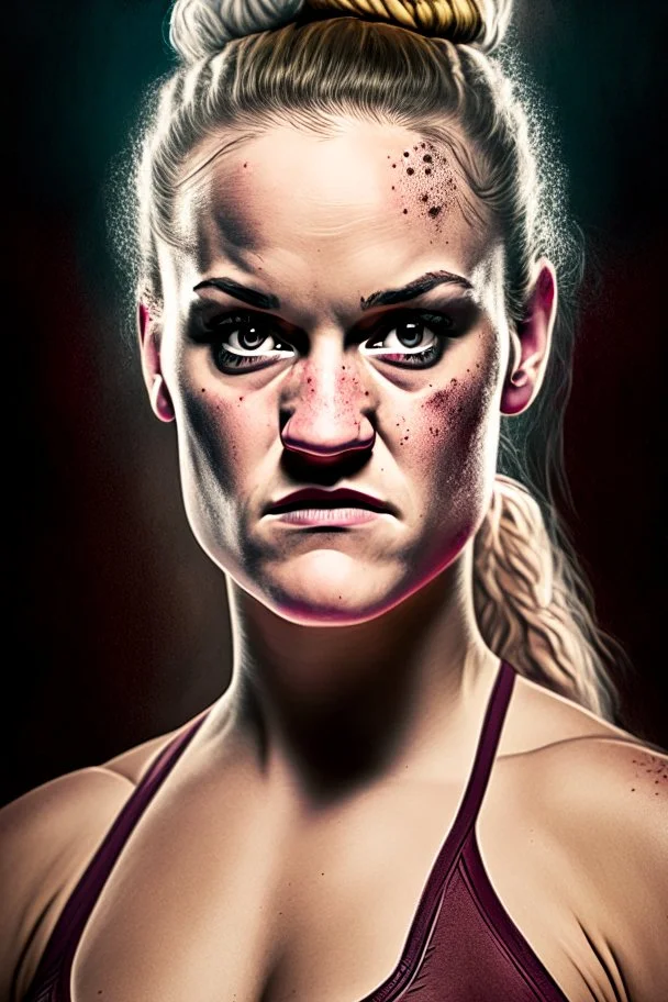 A portrait of a female wrestler
