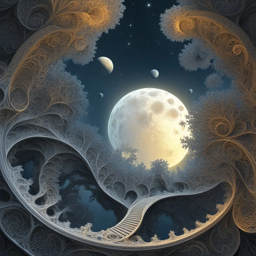 [fractal art: Mandelbulb 3d] Flight to the moon