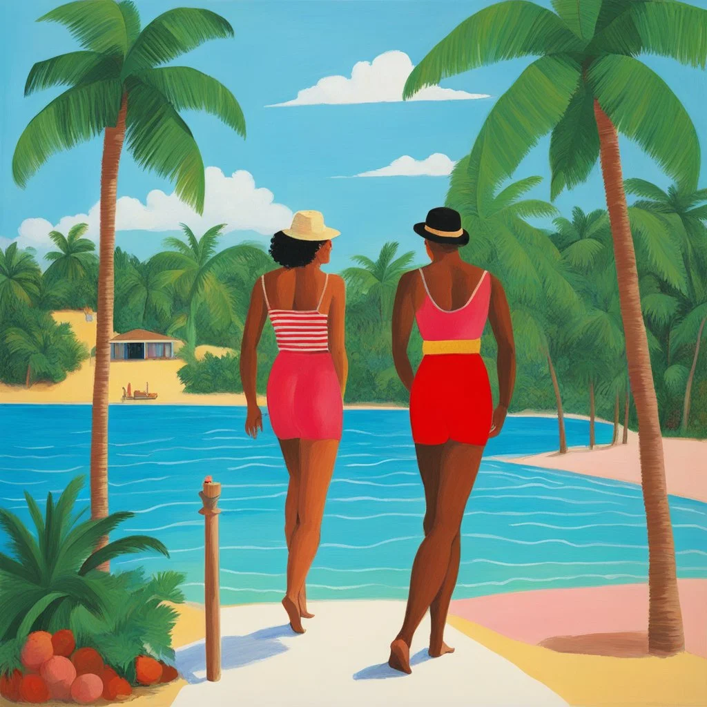 [art by David Hockney] Temptation Island is an American reality television series originally broadcast by Fox. The series premiered in 2001. Temptation Island depicted four unmarried couples who traveled to a tropical island to have their fidelity tested.