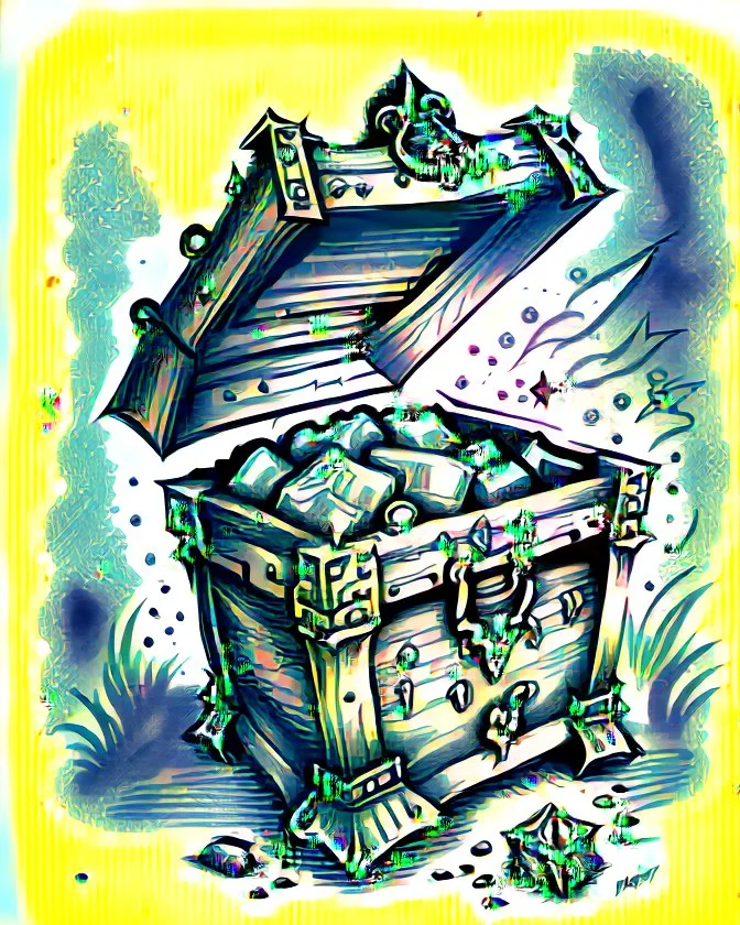 mimic treasure chest rpg art black and white sketch