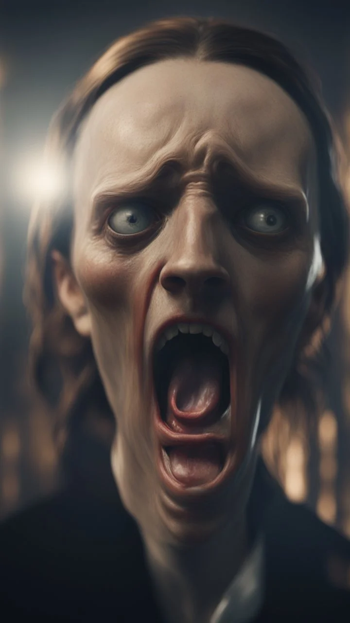 a more intense "scream" by Edvard Munch, bokeh like, down-light, unreal engine, prize winning