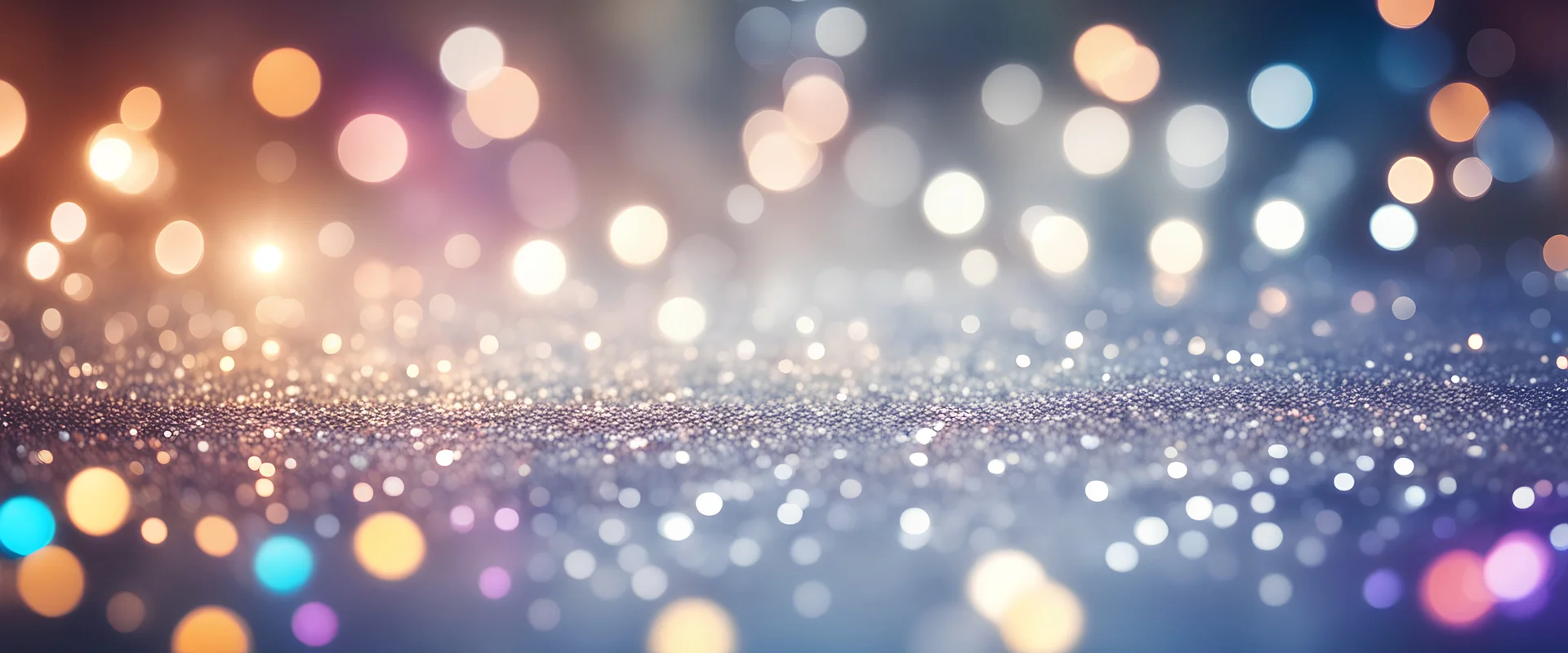 Abstract bokeh background of colorful glowing lights with soft focus in bright sunlight.silver and light glitter texture christmas abstract background.