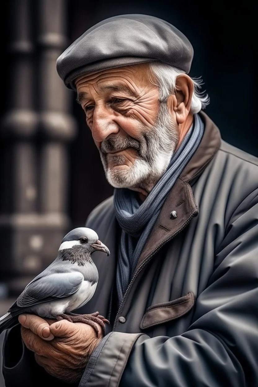 Picture of a man with a dove