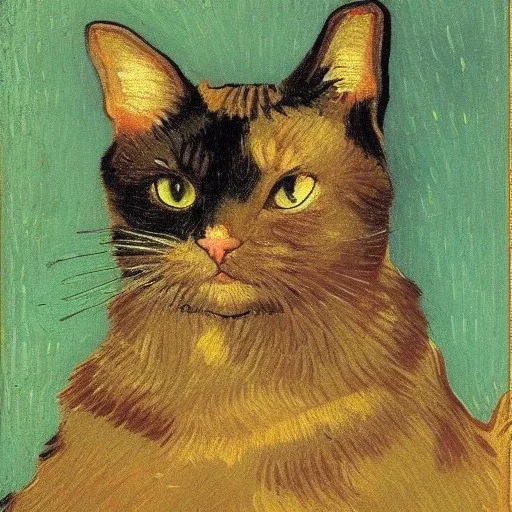 Portrait of a cat by Van Gogh