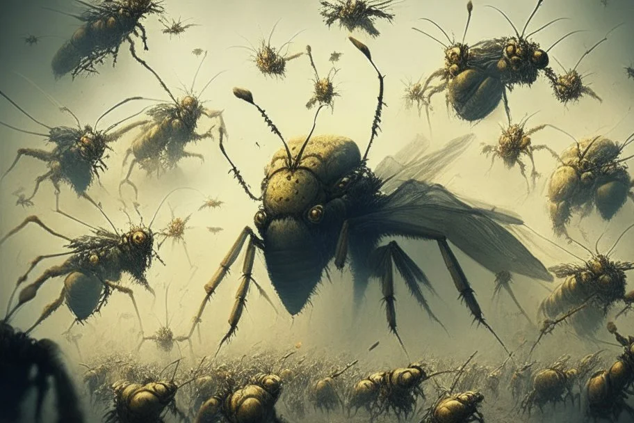 enjambre de insectos gigantes