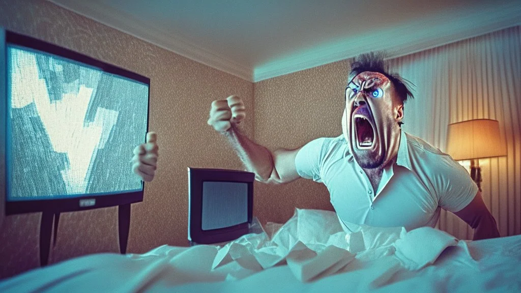 angry hotel owner finds broken LCD screen in hotel room