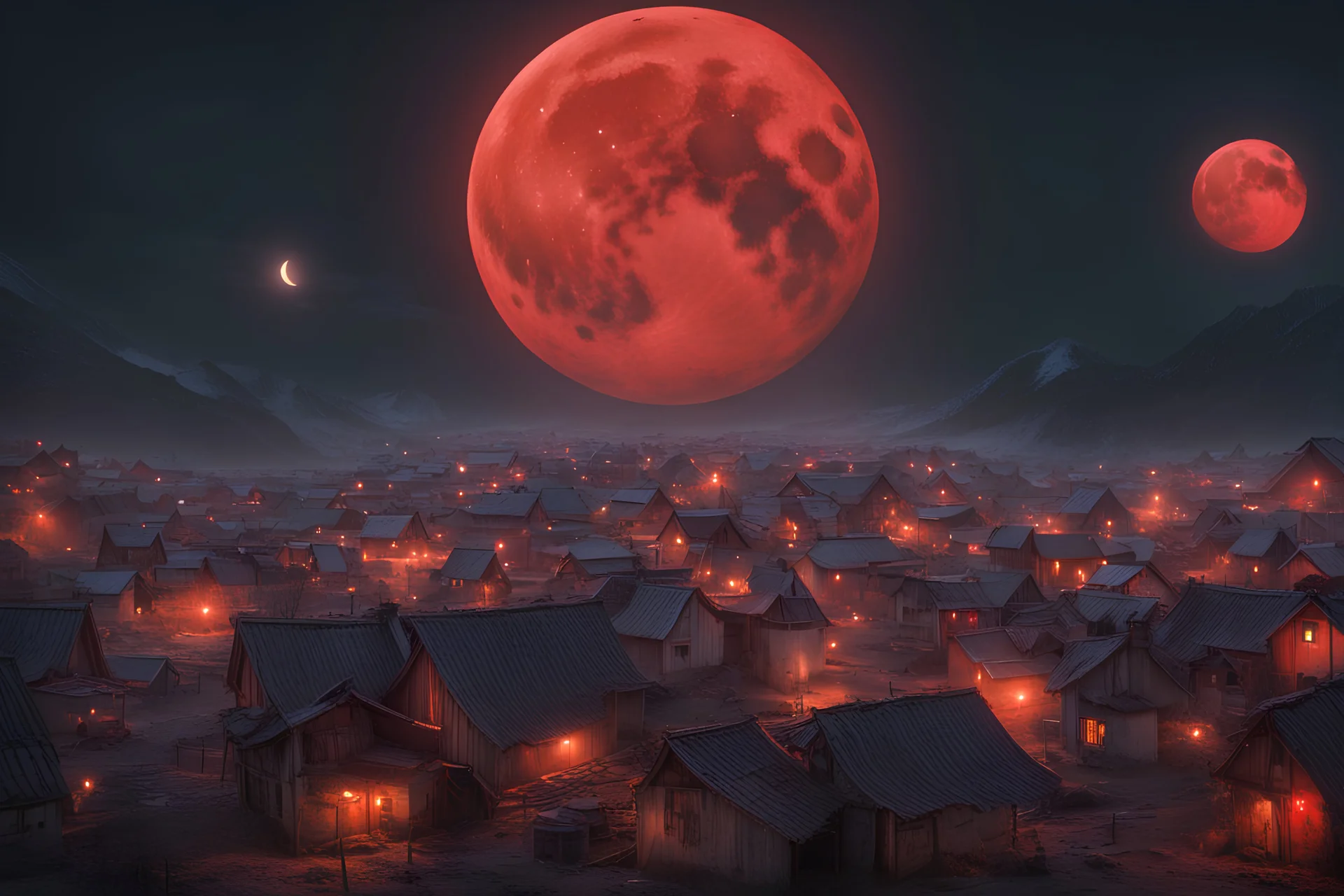 village under one single blood moon