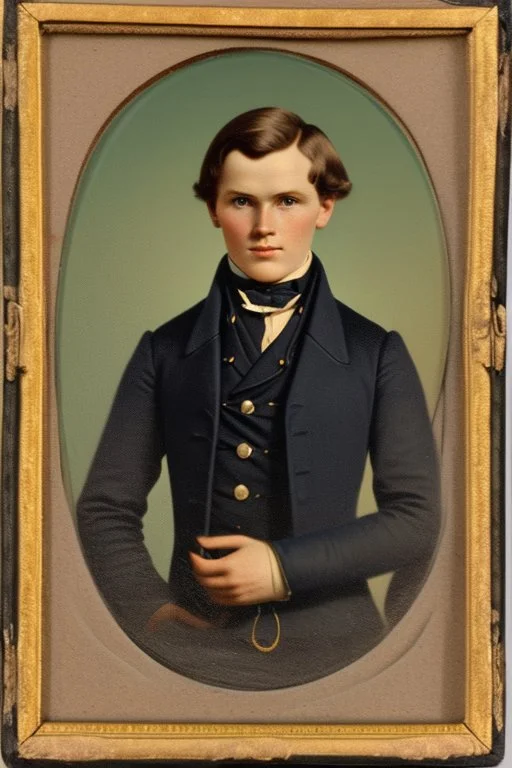 Extremely rich norwegian young man portrait 1840s