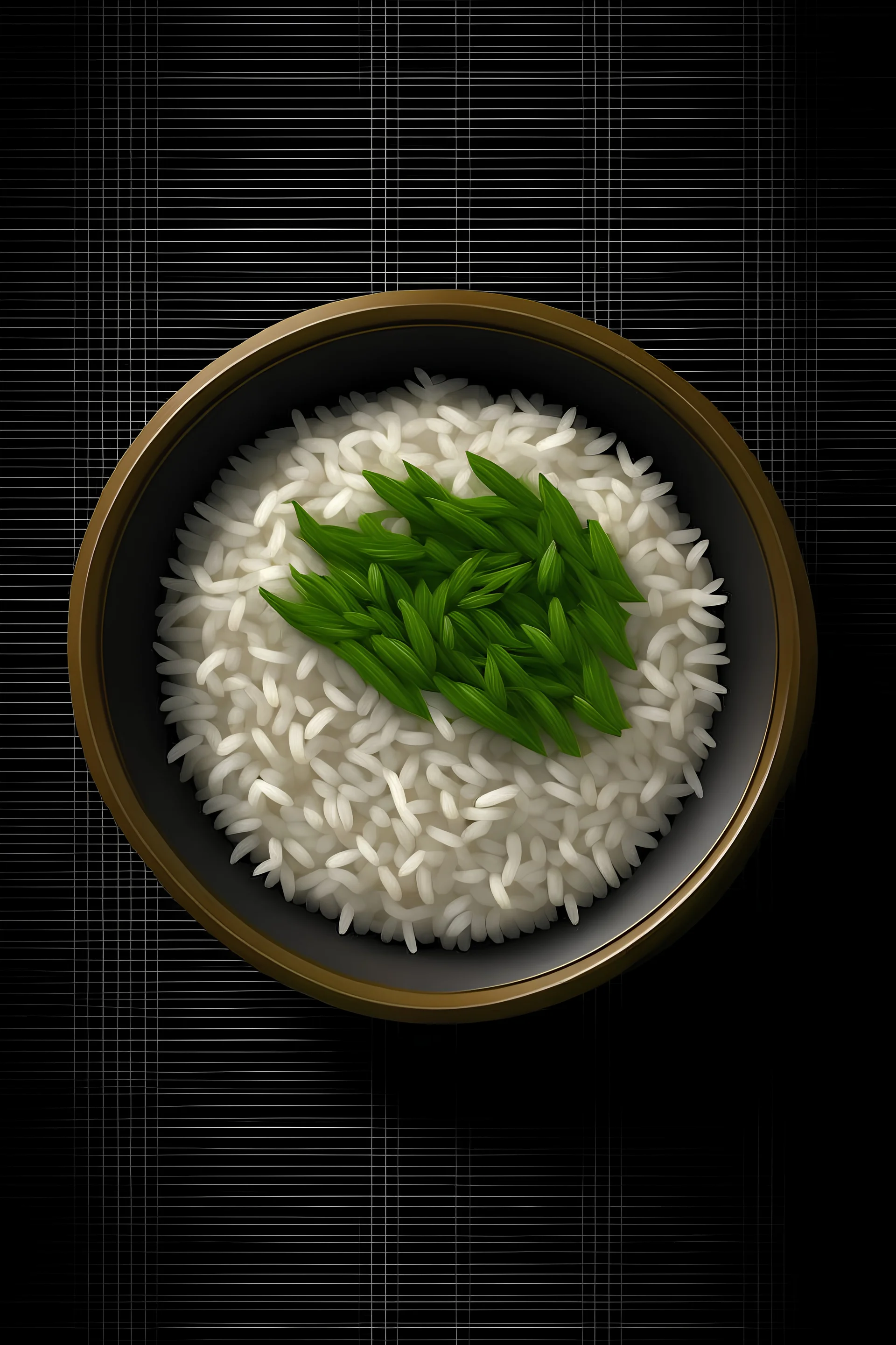 rice bowl vector image top view