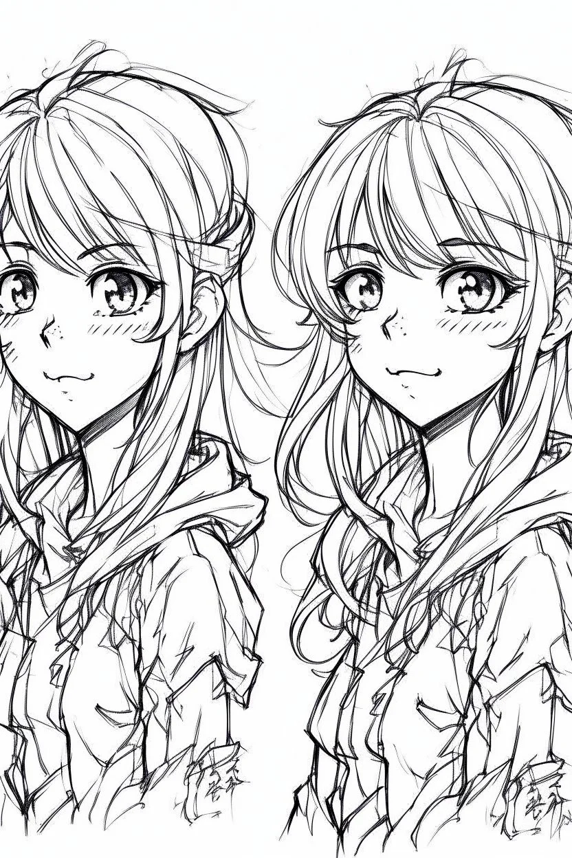 Anime character drawing sketches