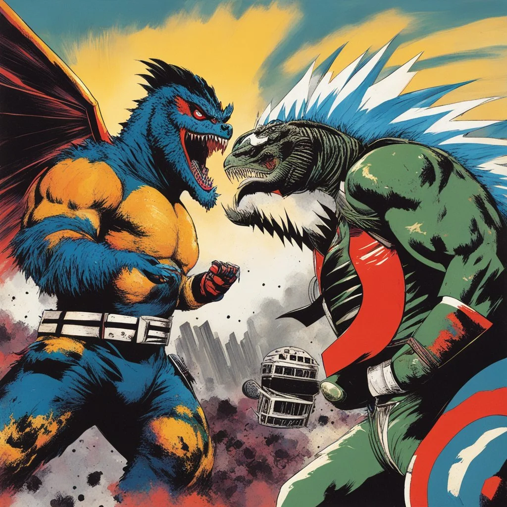 [art by Greg Smallwood] Mil Mascaras vs. Godzilla (tank_girl)