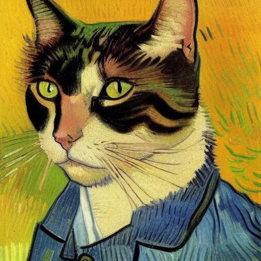 Portrait of a cat by Van Gogh