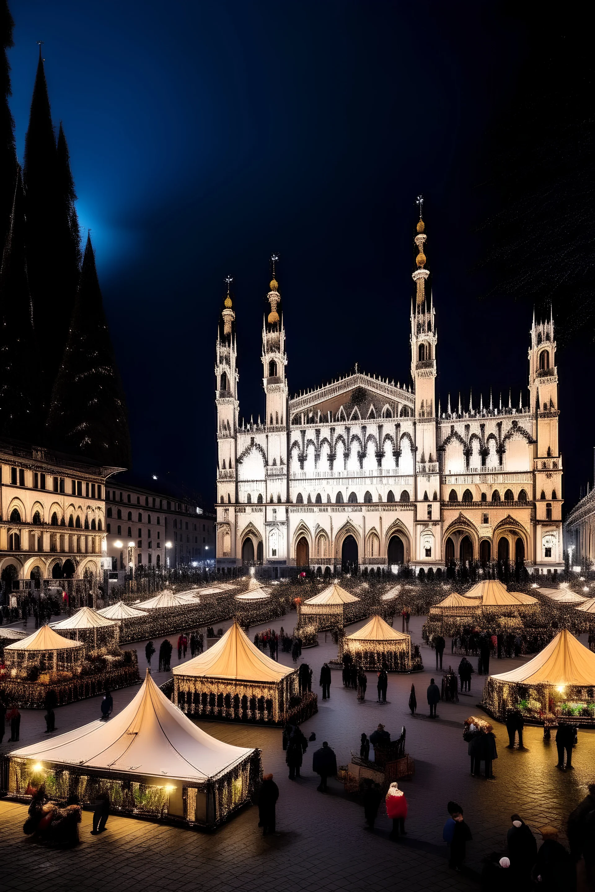 Christmas markets in Milano Italia and concert