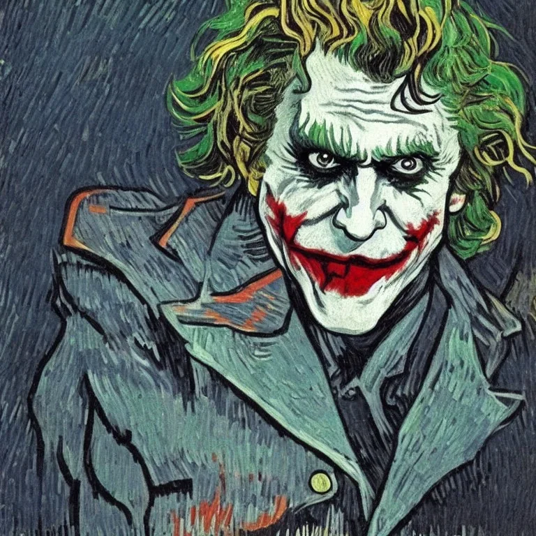 the joker in the style of van Gogh