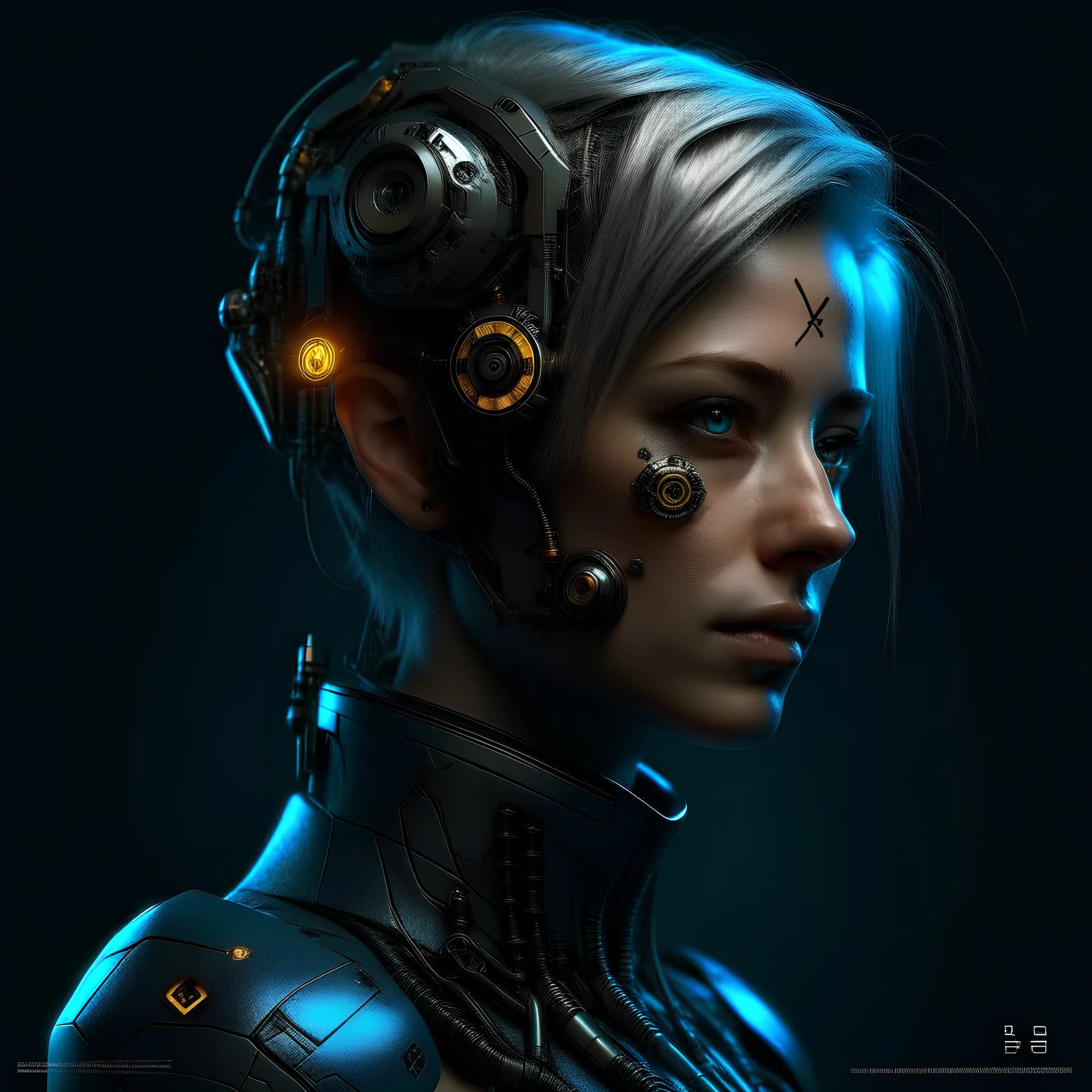 Portrait marianne symbole france cyberpunk