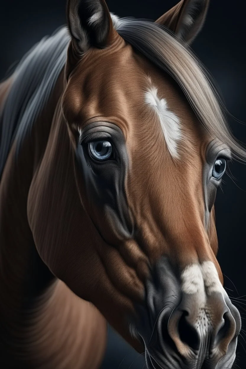 Horse with photo realistic eyes