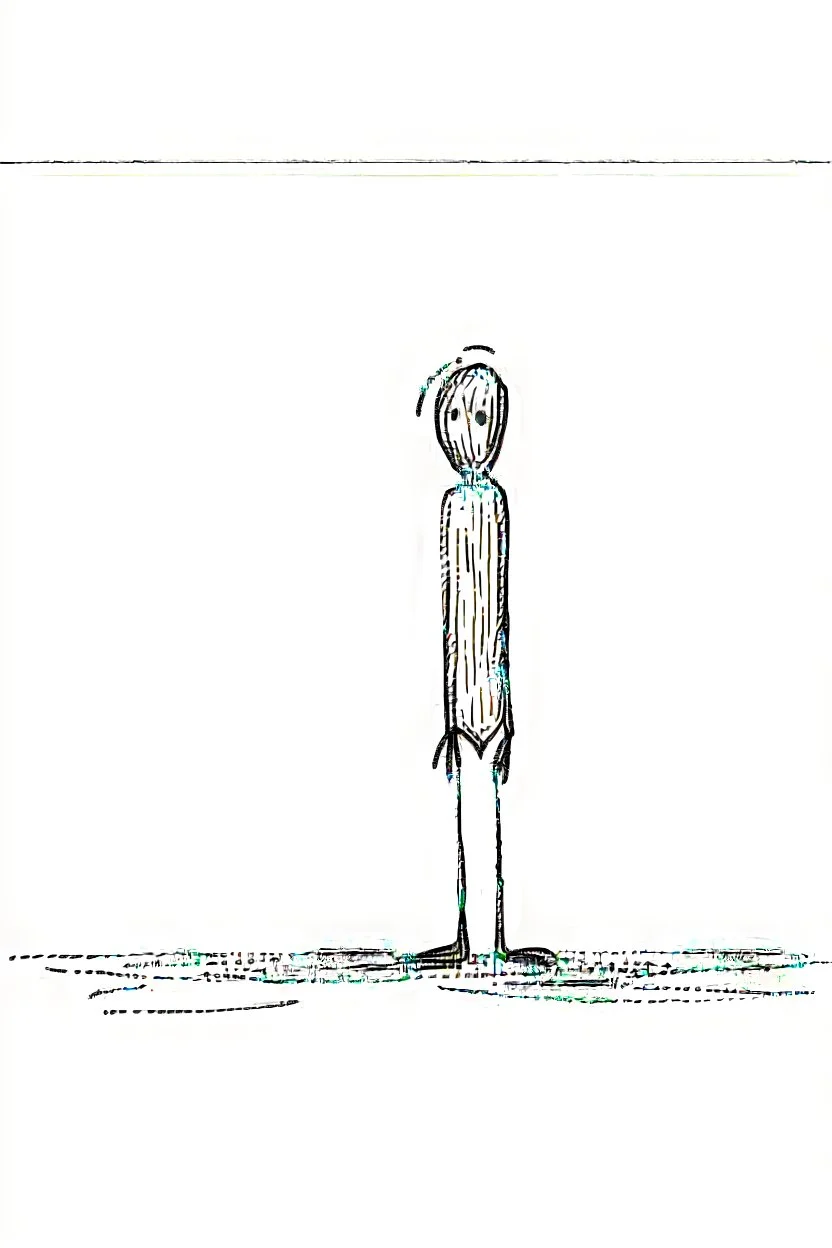 A lonely stickman, simple drawing