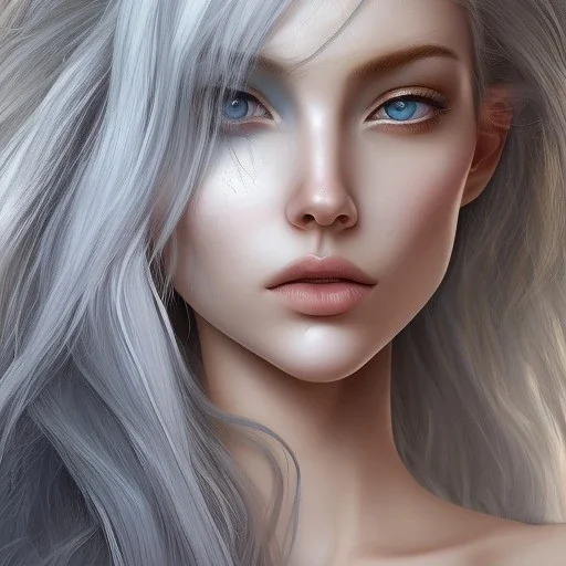 jolie visage de fée peau bleue ,longs cheveux blonds fond bleu,Character Design, magician