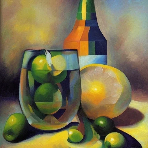 cubist painting of a lime