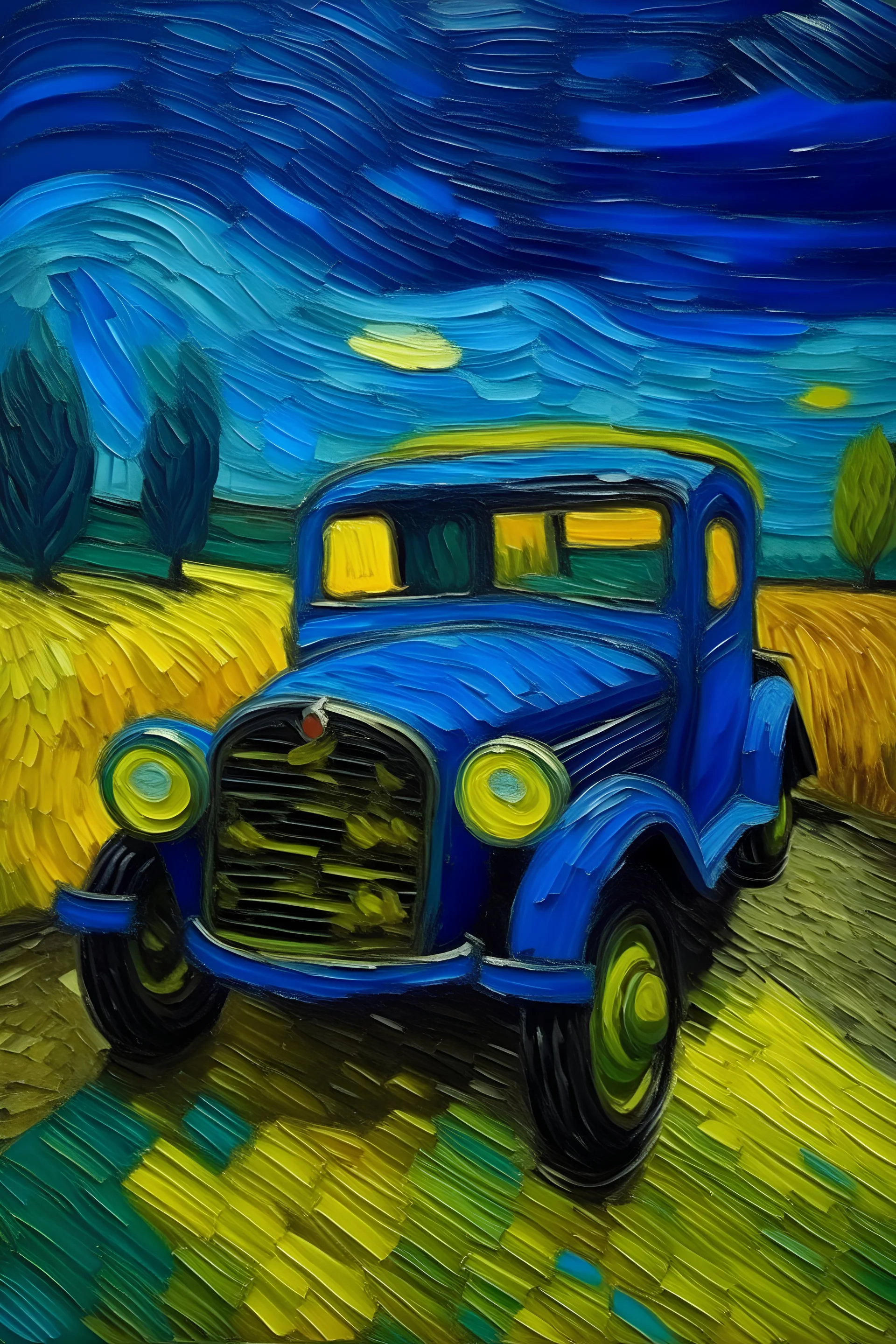 portrait of a car by van gough