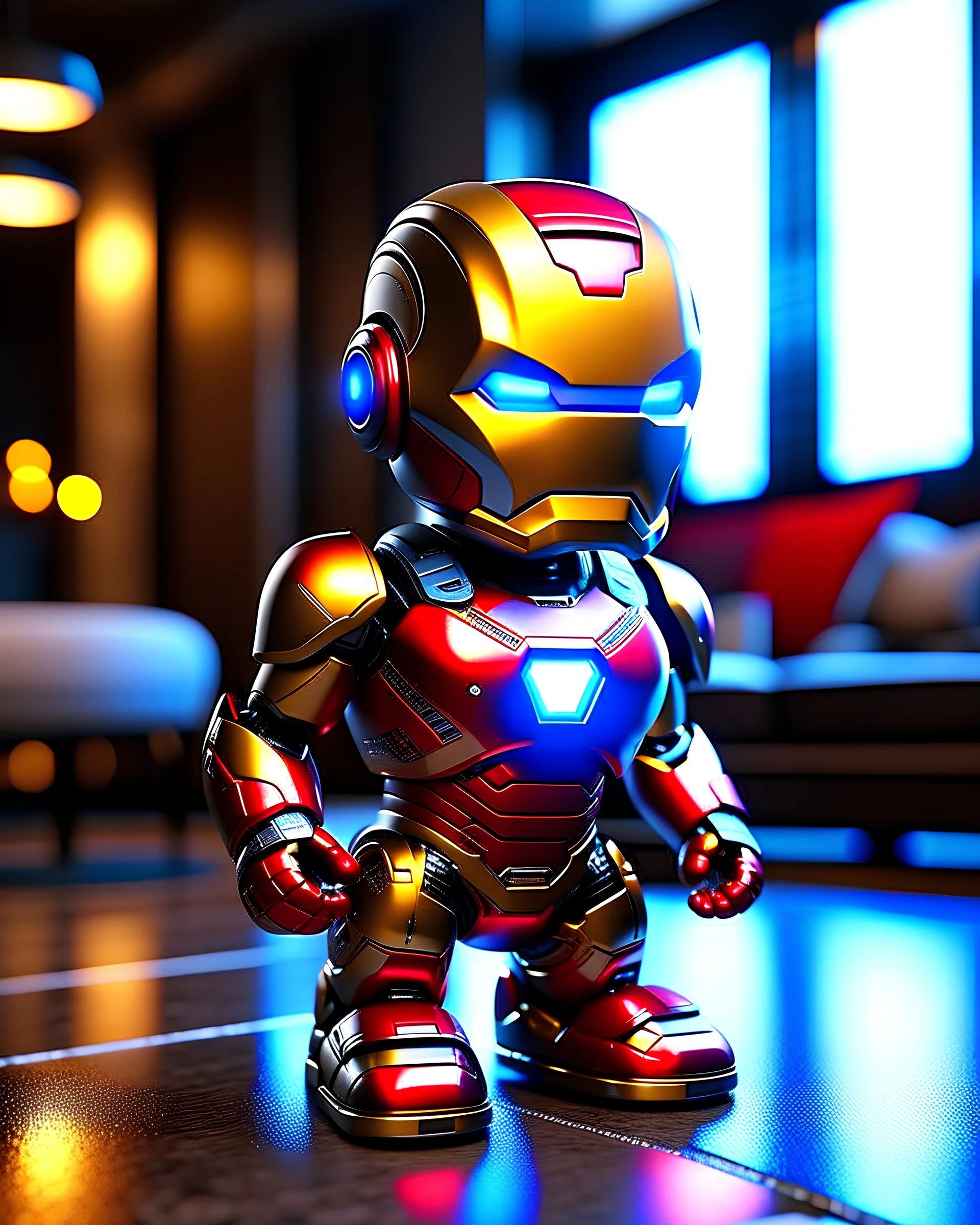 Masterpiece ironman Cute MINI, v3, Very detailed quality, 8k resolution, rendering with unreal engine technology highly performance. Full body