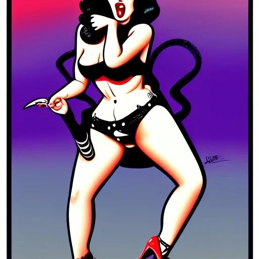 rock n roll, pinup, illustration, comic