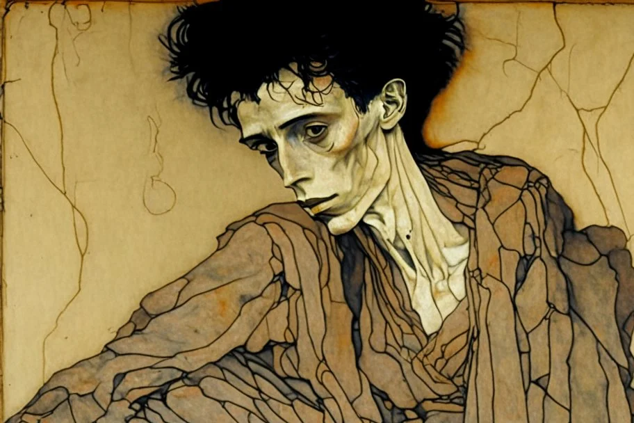 painting of a figure with the life-filled void of an empty existence, egon schiele masterpiece