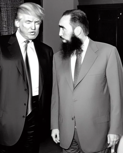 Donald Trump talking with Fidel Castro