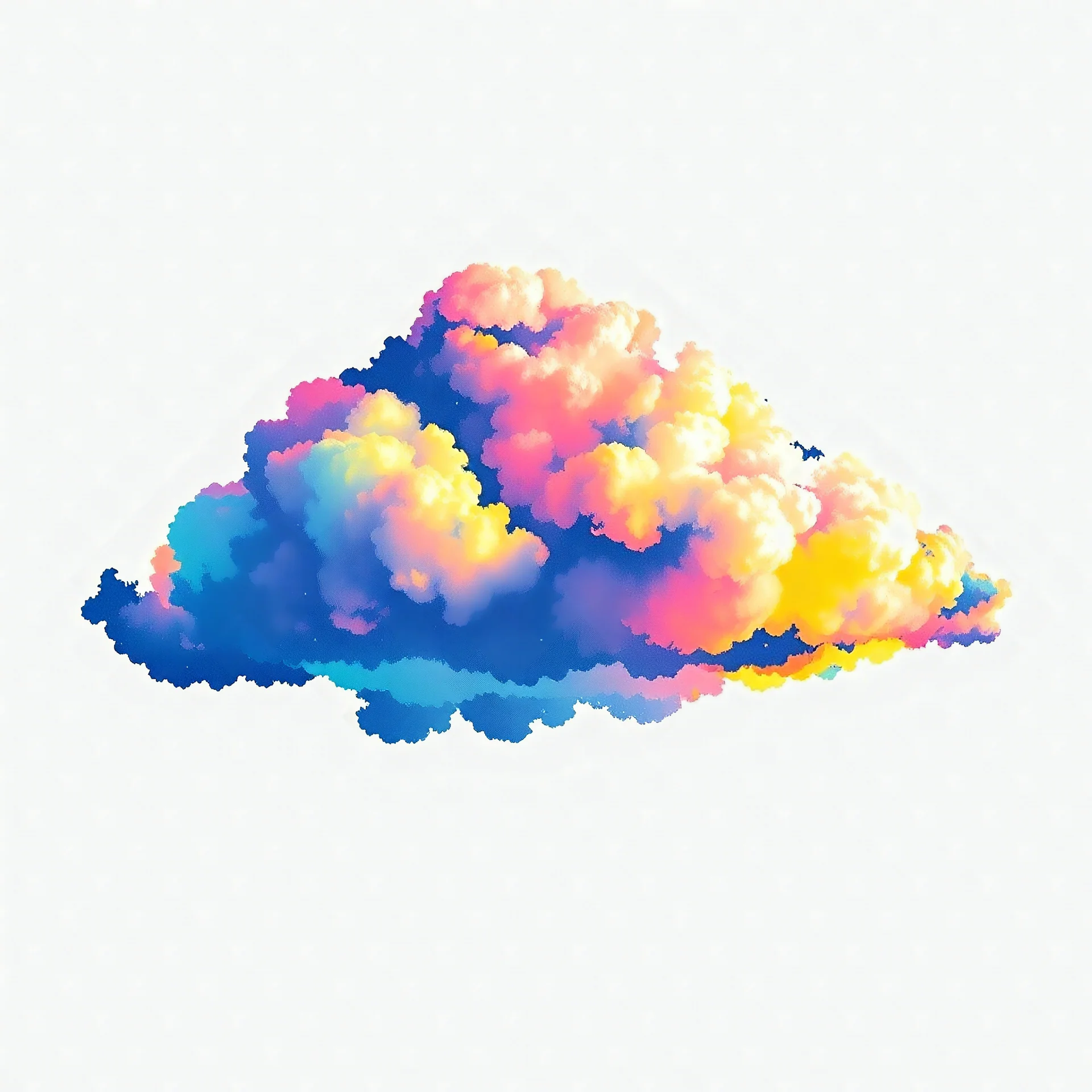 A multicolor cloud, stencil style