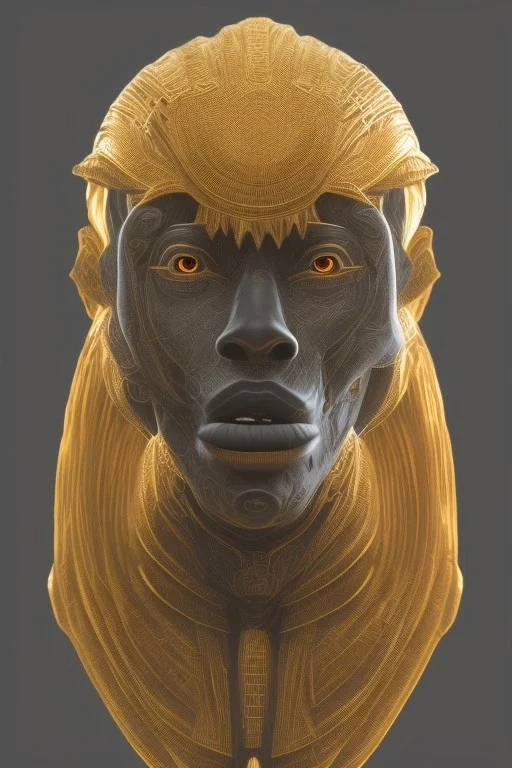 Anunnaki black male African Egyptian alien, cracks in the voodoo head, wicked, eyes, Elephant, 8k, finely detailed, photo realistic, tiger turquoise skull head gold dragon helmet space alien silver surfer skeleton gold olmec silver crown silver eyes