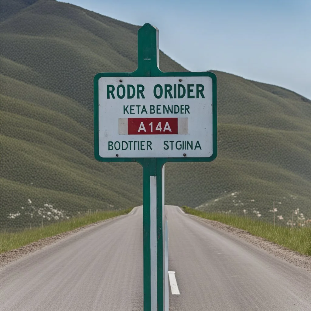 A road sign at the border between two provinces